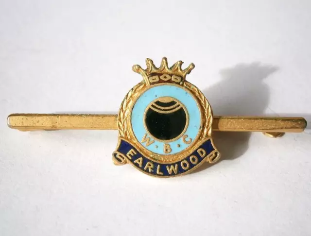 vintage enamel bowling club badge earlwood bowling club #3037A