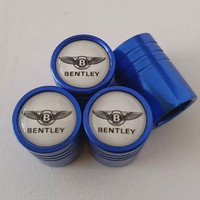 BENTLEY GT non Stick Dust Valve caps Universal fitting Blue 50% OFF RRP £9.99