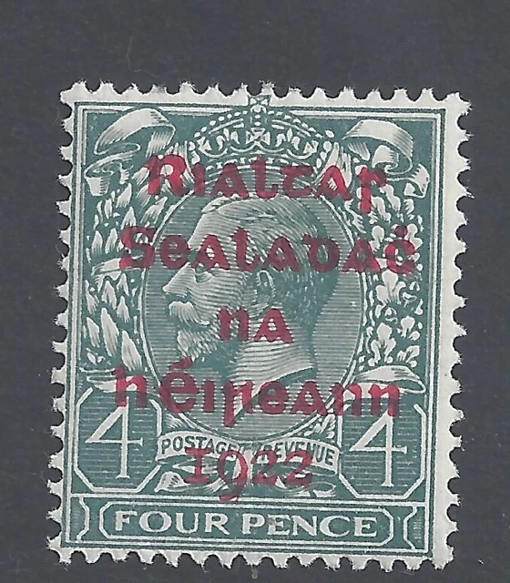 IRELAND 1922 4d. GREY-GREEN WITH CARMINE OVERPRINT MINT HINGED  SG 6c