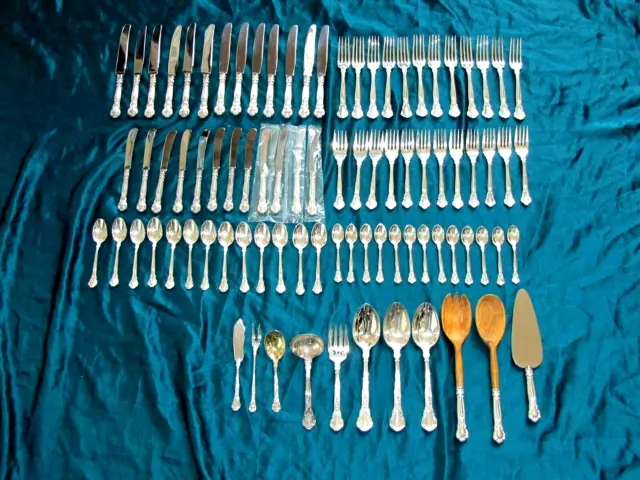 Chantilly Sterling Silver flatware for 12 Birks 86pc Heavy 2462 gr