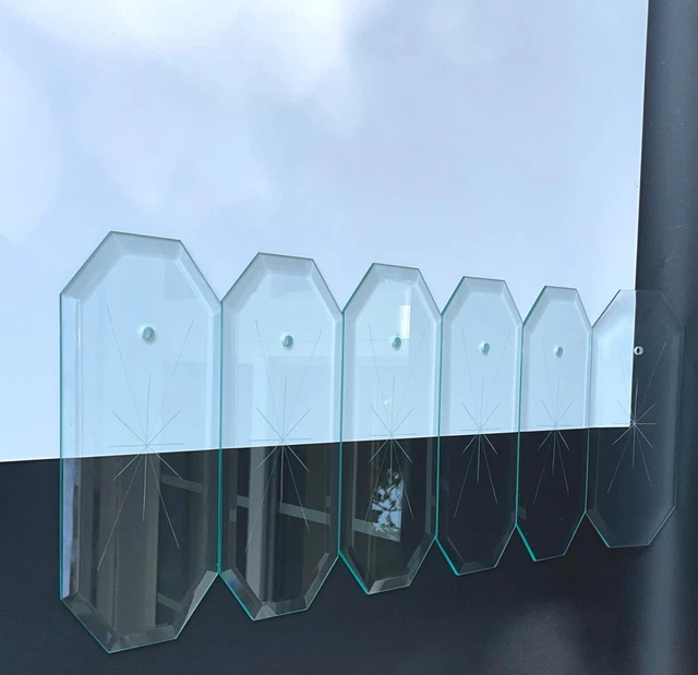 BEVELED OCTAGON GLASS Chandelier Replacement Panel Starburst Star 8.5