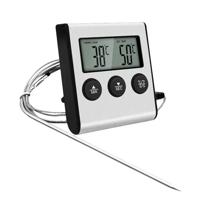 Aigostar Elliott - Thermometre Cuisine numérique/minuteur de cuisine, Sonde  Temperature, Thermomètre à Viande, Écran LCD Rétroéclairé, Fonction