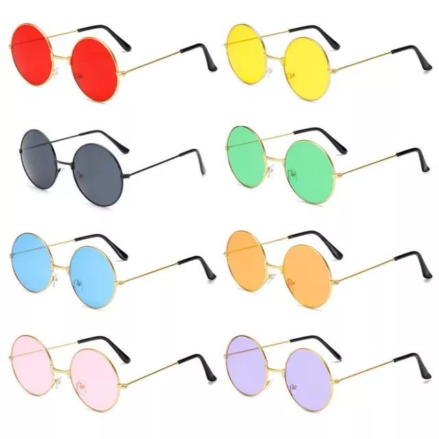 Hippie Disco Party Metall Sonnenbrillen Brillen Kreis gläser Runde Sonnenbrille