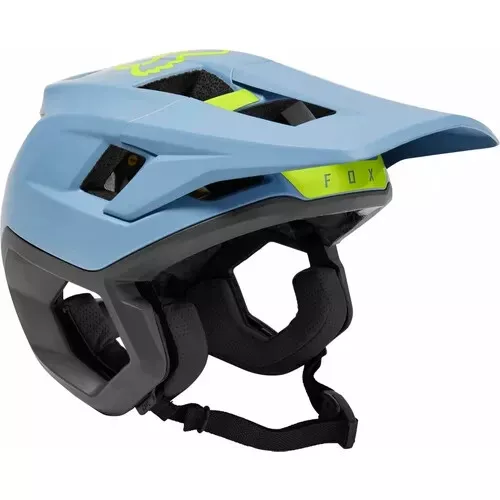 FOX DROPFRAME PRO DVIDE MTB HELMET SALE $209.95 (RRP$349.95) Dusty Blue XL 58-60