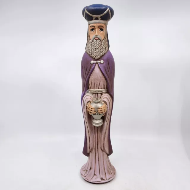 Atlantic Mold Wise Man Nativity Figure Hand Painted Ceramic 12.75" VTG SEE DESC