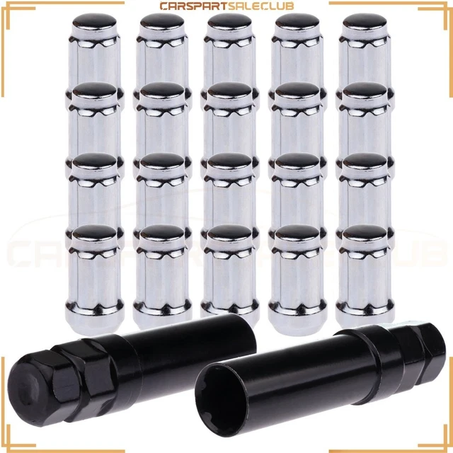 20 x Chrome 12x1.25 6 Splines Drive Lug Nuts+2 Keys For Chevrolet Corvette