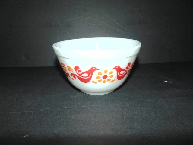 Vintage Pyrex Friendship Birds 1/2 Pint Small Mixing Bowl #407 Nice