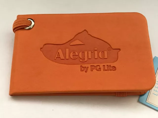 NEW ALEGRIA Leeman Prime Line Bifold Fold Over Orange Faux Leather Luggage Tag