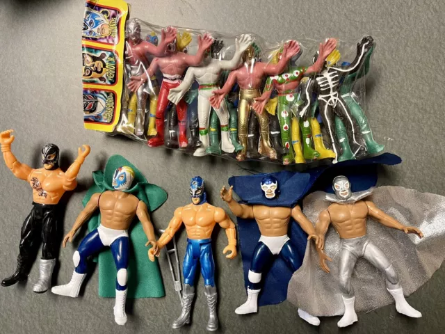 Lucha Libre Action Figure Collection Lot El Santo Blue Demon Mexican Wrestling