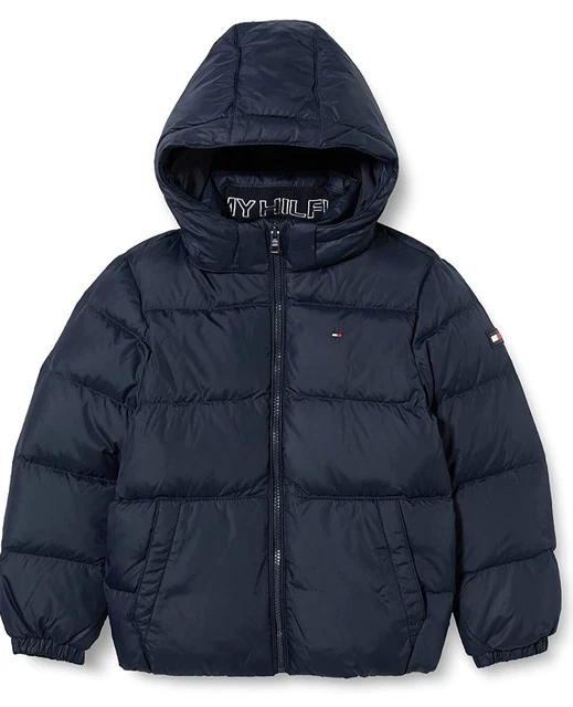 Tommy Hilfiger, Piumino Essential Down Jacket, Desert Sky, Con Cappuccio