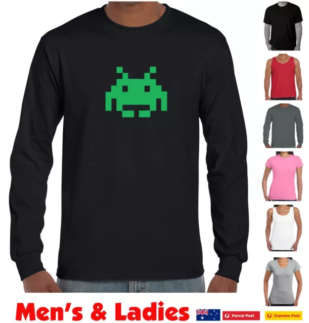Space invader t shirt Space invaders 70's retro 80's gamer Funny T shirts Ladies