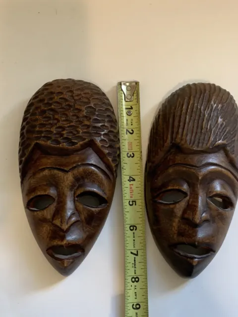 Hand Carved African tribal Wooden Mask Statue Sculpture antique