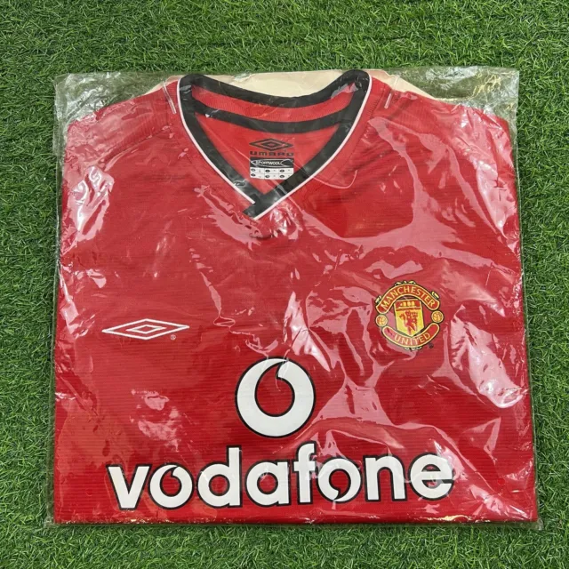 BNWT Manchester United Home Football Shirt 2000/02 Adults XL Umbro Box 9