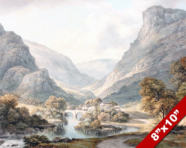 Dovedale Peak District England Landscape Painting Art Real Canvas Giclee Print