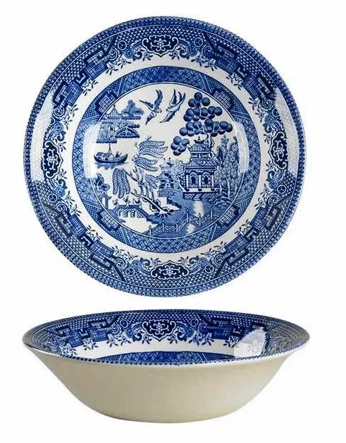 churchill Willow Blue (Georgian Shape) Coupe Cereal Bowl