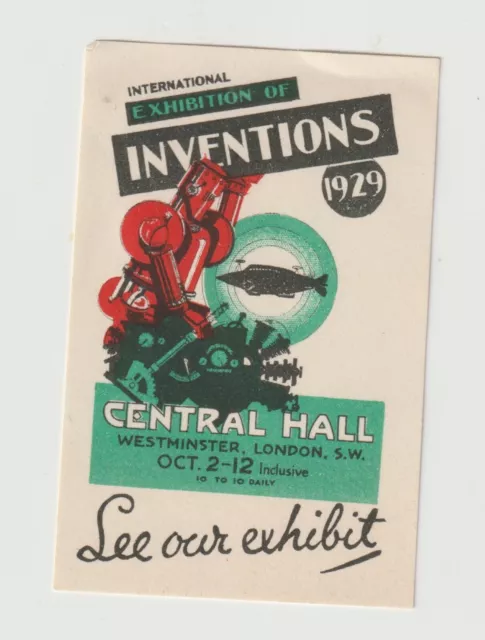 UK-International Inventions-Central Hall London poster stamp Full gum