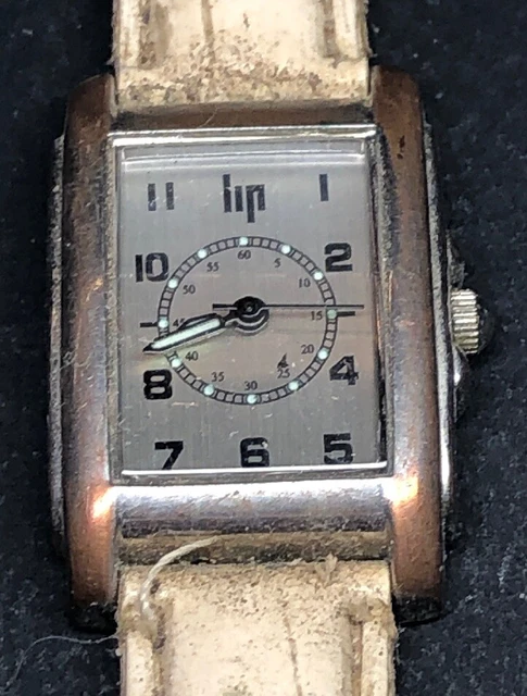 Montre Femme Vintage LIP Bracelet Cuir Blanc - Quartz, à Remettre En Route, Vendue En L'état