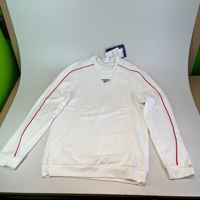 Reebok Classics Crew Sweatshirt in White Comfy Warm Relaxed Retro - NEW size S
