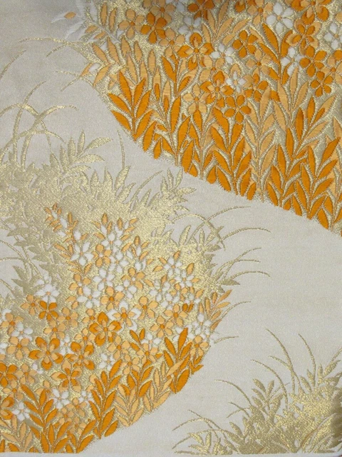 Floral Beauty Obi Fabric Made in Japan 100% Silk 15" Length #306A