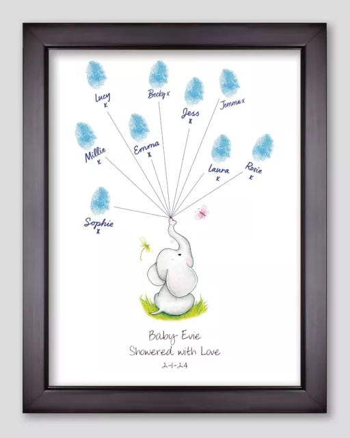 Baby Shower personalizzato stampa elefante amore con doccia alternativa A4