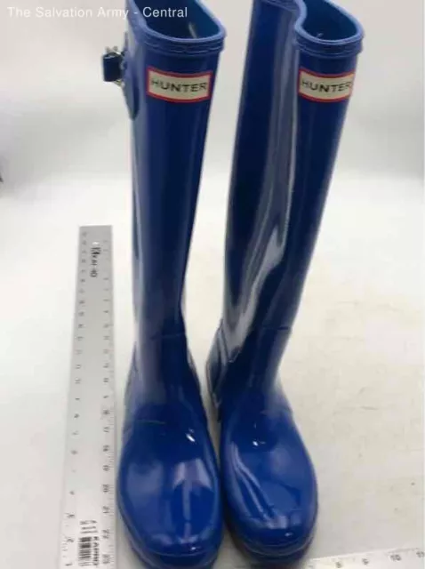 Hunter Womens Blue Waterproof Round Toe Pull-On Knee High Rain Boots Size 8