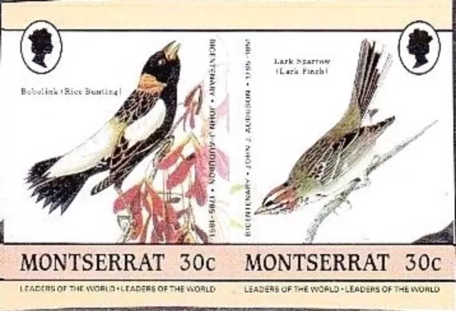 Montserrat #SG659v-SG660v 1985 Audubon Bobolink Lark Sparrow [581v]