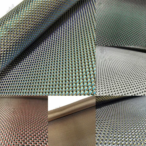 250G 3k Metallic Carbon fiber reflection mixed fabric Plain Weave cloth 50*100cm