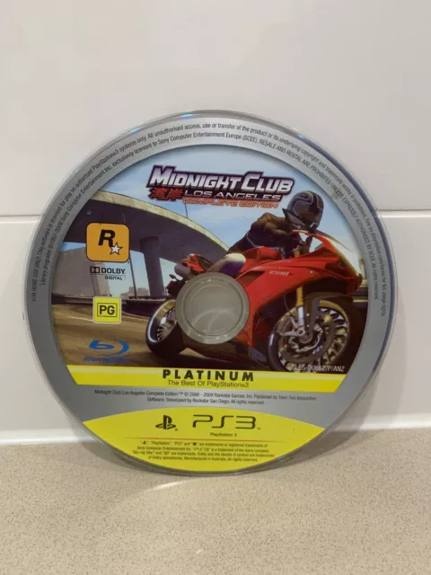 Midnight Club Los Angeles Complete Edition - PS3 - Disc Only - FREE POST