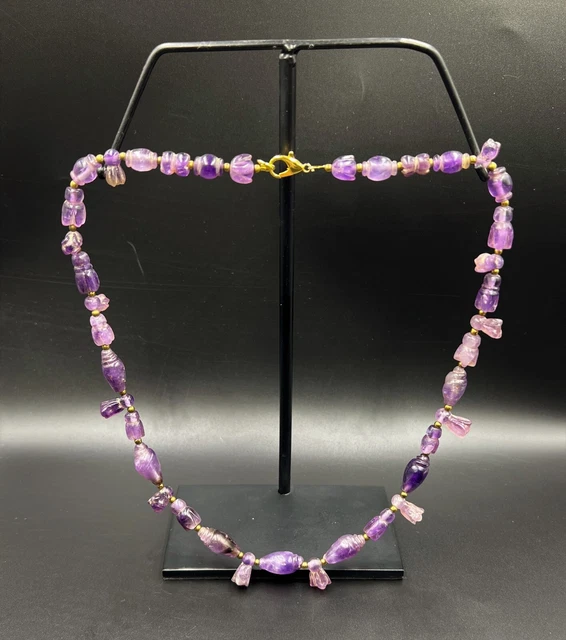South East Asian Burmese Pyu Pagan Antiquities Amethyst Jewelry Beads Necklace