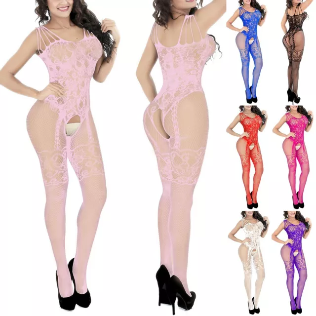 Sexy Women Lingerie Lace Mesh Fishnet Body Stocking Underwear Sleepwear Playsuit