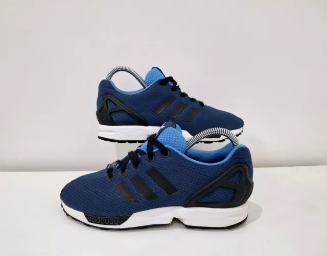 Adidas Original ZX Flux Trainers Blue Black White | UK Size 5 / 38