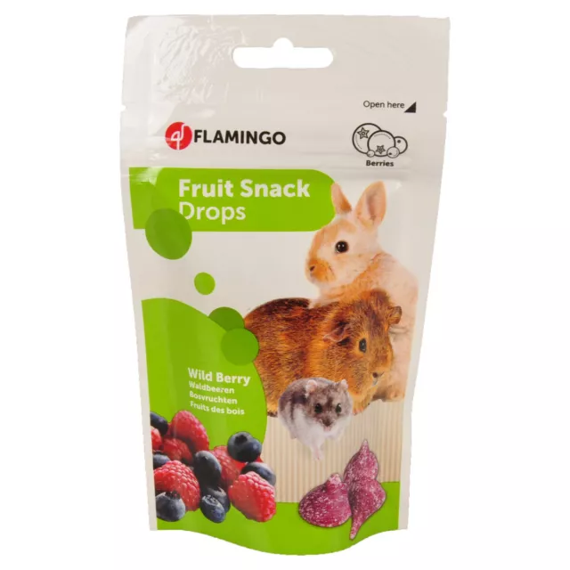 Flamingo Roedor Gotas Berry 75 G, Nagersnack, Nuevo