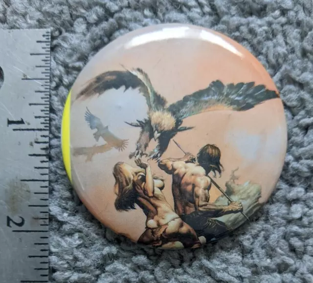 Vtg Original 1982 Boris Vallejo Large Eagle Fantasy Artist 2"  Pinback Button