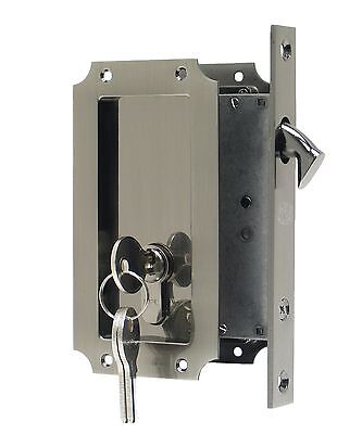FPL Manor Pocket Door Mortise Lock with Double Keyed Cylinder- Multiple Finishes