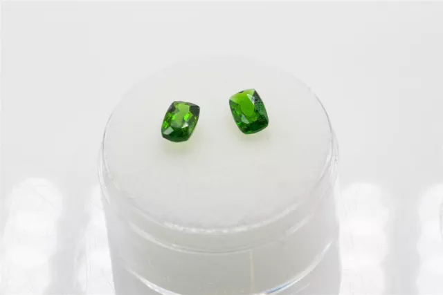 Natural $1000 2ct Cushion Cut 7X5mm CHROME DIOPSIDE Loose Gem MATCHED PAIR