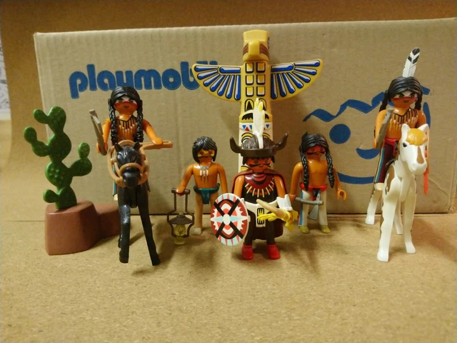 1979 Geobra Playmobil Color 3620 Indiens avec Totem Indians Totem Pole Neuf