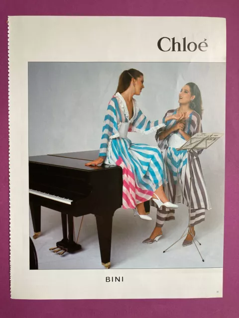 Publicité Chloé 1982 advertising mode vintage fashion advert pub ad spring été