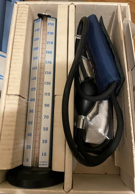 Mint: Baumanometer Blood Pressure V Lock Cuff and  Stethoscope by W.A. Baum Co