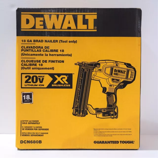 20V DeWALT DCN680B XR Brushless 18GA Cordless Brad Nailer Nail Gun BARE TOOL