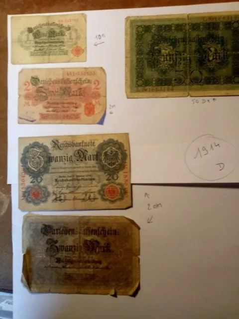 LOT 5 Billets différents - Allemagne Germany  MARK 1914