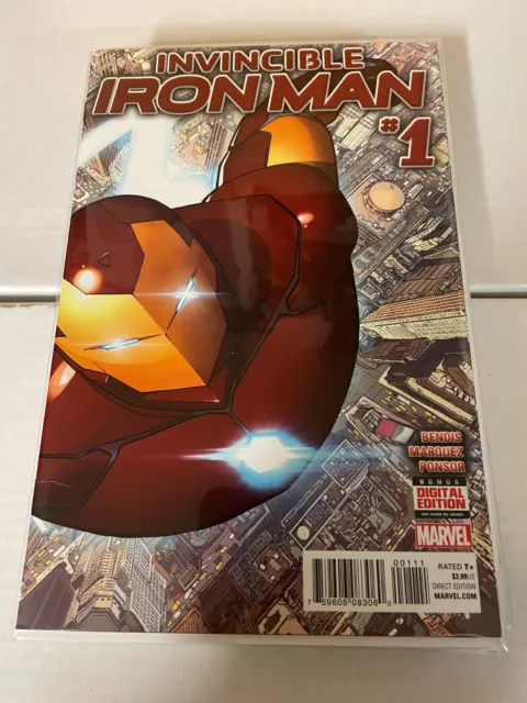 INVINCIBLE IRON MAN (2015 Marvel Vol.2) #1 NM- 1st Print Riri Williams Series 🔥