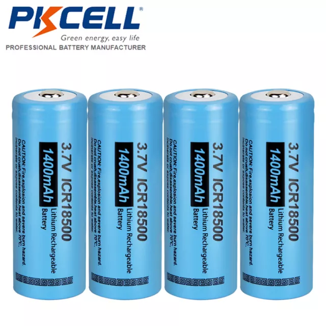 2pcs Pkcell Icr 17500 Battery 1100mah 3.7v Li-ion Rechargeable