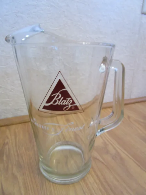 Vintage Blatz " Milwaukee's Finest" Glass Pitcher
