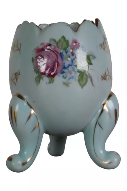 Vintage Napcoware Porcelain 3 Footed Blue Moss Cracked Egg Vase C3199/S Easter