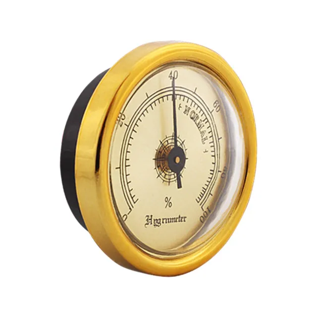 Gold Frame Mini Analog Hygrometer for Cigar Humidor Replacement