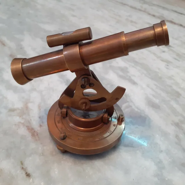 Antik Messing Alidade Teleskop Kompass nautische Marine Sammler Geschenk