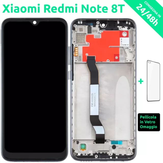 Display Lcd + Frame Xiaomi Redmi Note 8T M1908C3Xg Schermo Touch Vetro Nero