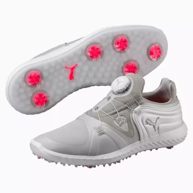 Ladies Puma Ignite Blaze Sport Disc System Golf Waterproof Shoes, Grey/White.