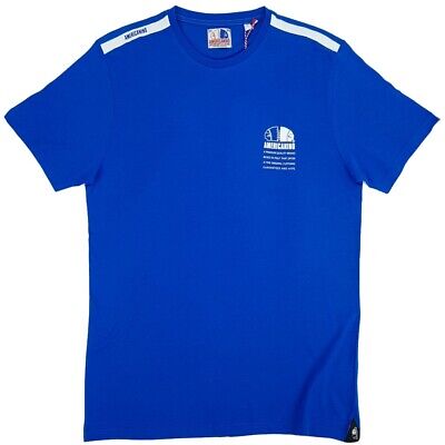 T shirt da Uomo a Manica Corta Sportiva Girocollo AMERICANINO Azzurra M L XL