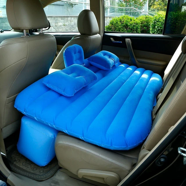 Travel Car Air Bed Inflatable Camping Mattress Back Soft Seat W/Rest Pillow Pump